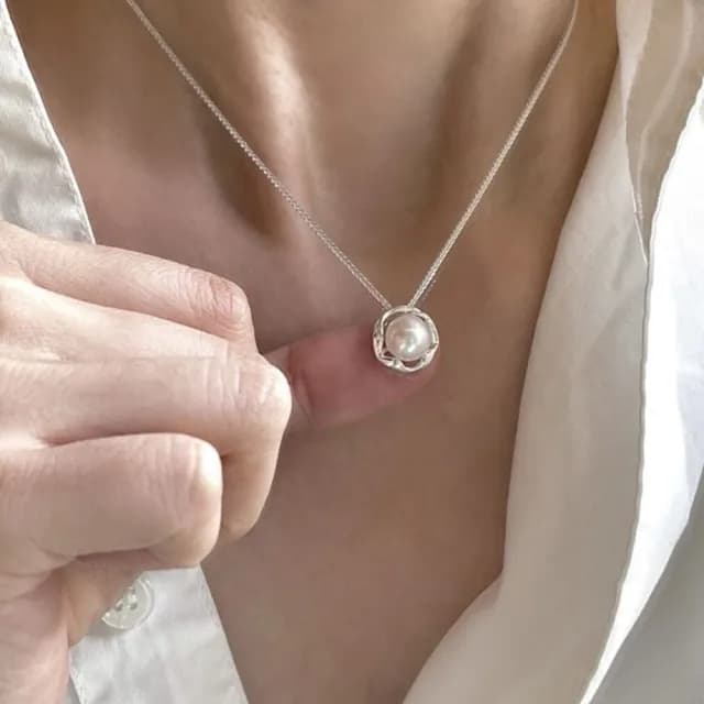 【Penny珮妮】法式復古s925銀珍珠項鍊(母親節禮物 交換禮物 送女友 生日禮物 情人節 尾牙 新年 結婚)