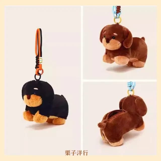 【WOONUE】臘腸狗玩偶吊飾耳機包零錢包包吊飾鑰匙圈臘腸犬狗吊飾(送禮情人節禮物生日孫女兒男友