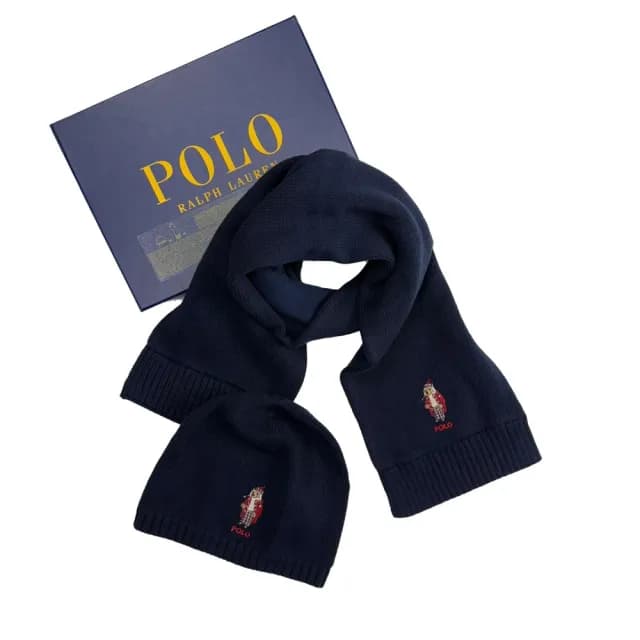 【RALPH LAUREN】熊熊 Polo bear 禮盒Ralph Lauren針織毛帽 男女皆可 圍巾 青年版 針織帽 送禮(1364BH3)