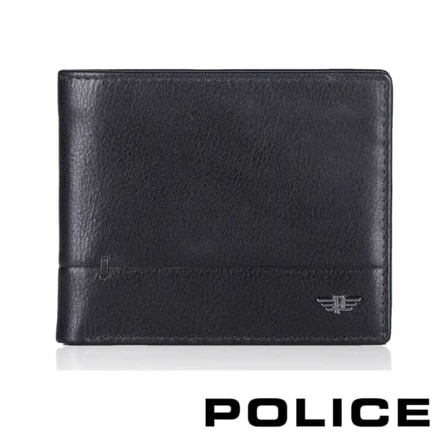 【POLICE】限量2折 頂級小牛皮4卡零錢袋男用皮夾  杰斯系列 全新專櫃展示品(七夕情人節禮物 送禮 男夾)