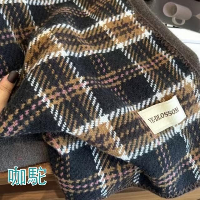 【HaNA 梨花】韓國東大門現貨採購．質感棒棒的仿羊毛格紋圍巾多色IG博主同款 現+預