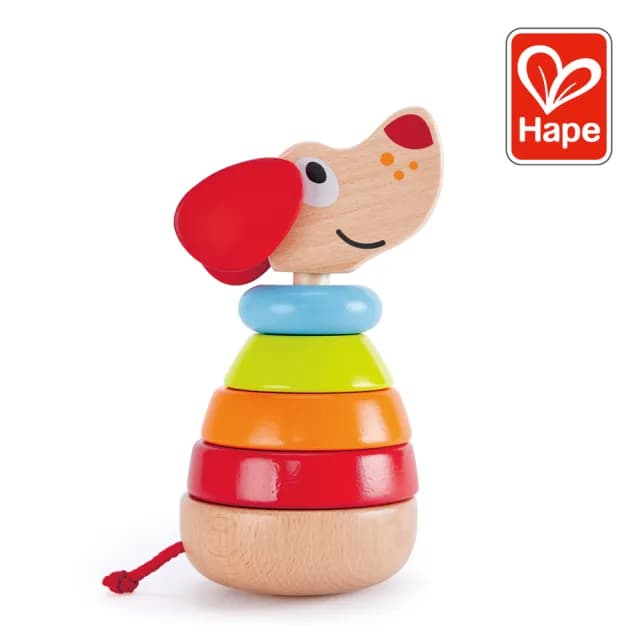 【德國Hape】佩佩有聲堆塔(木製玩具/木頭玩具/彌月禮/生日禮)