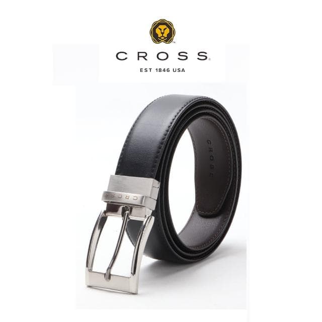 【CROSS】台灣總經銷 限量2折 頂級小牛皮皮革男用皮帶 全新專櫃展示品(送禮盒提袋 送禮/交換禮物/現貨)