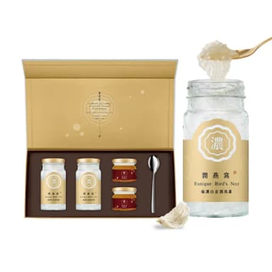 【潤燕窩】尊榮滋補禮盒-24K極濃白金潤燕盞2入＋純醇潤花蜜2入(燕窩、蜂蜜、養生、送禮、母親節送禮)