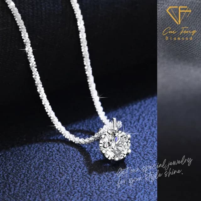 【CF鑽飾】莫桑鑽《星願》(1克拉 雙11 鑽石項鍊 聖誕 交換禮物 生日)