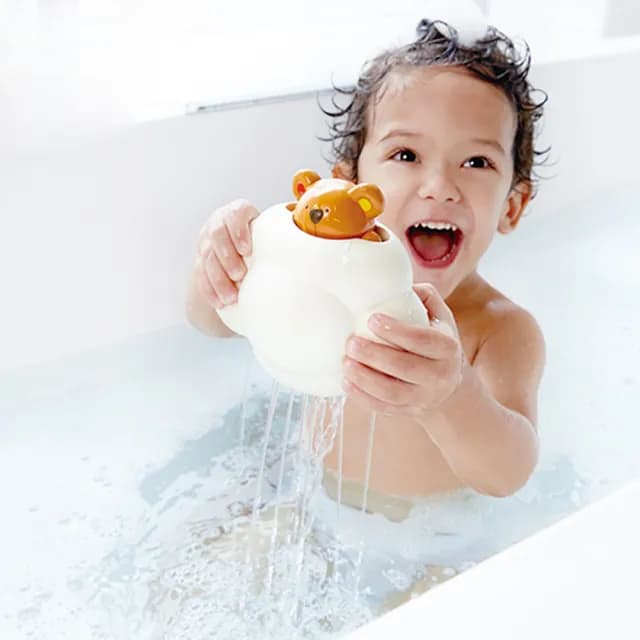 【德國Hape】泰迪與雲朵捉迷藏洗澡戲水玩具(木製玩具/木頭玩具/彌月禮/生日禮)