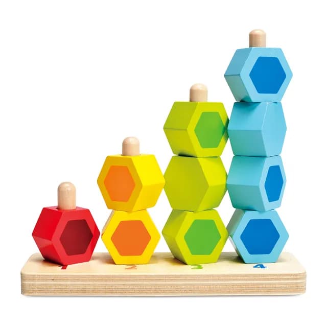 【德國Hape】數字堆堆樂木製積木(木製玩具/木頭玩具/彌月禮/生日禮)
