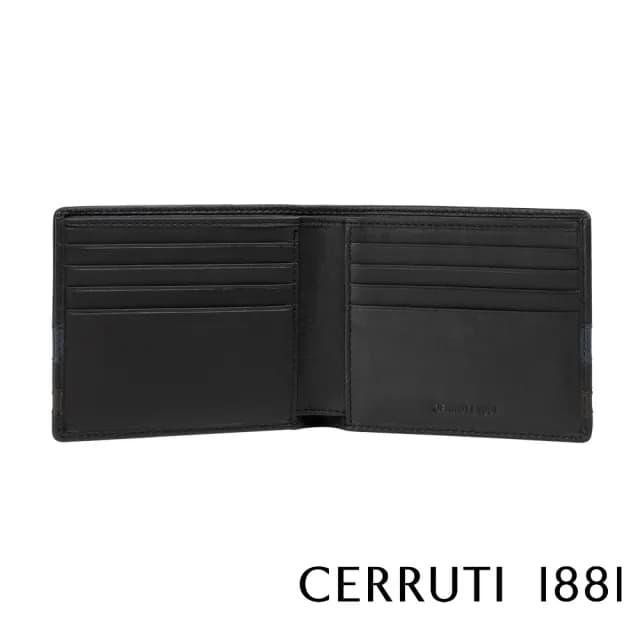 【Cerruti 1881】限量2折 頂級小牛皮8卡皮夾 5399M 全新專櫃展示品(七夕情人節禮物 送禮 男夾)