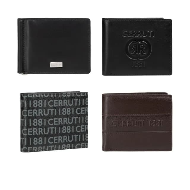 【Cerruti 1881】限量2折 頂級小牛皮男用皮夾 全新專櫃展示品(買一送一皮帶 七夕情人節禮物 送禮 男夾)