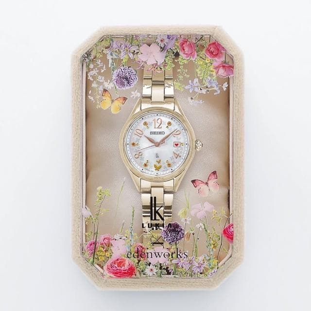 【SEIKO 精工】LUKIA 花藝聯名 30周年限量 鈦金屬太陽能電波女錶 母親節 禮物 送禮(SSQW094J/1B32-0BM0K)