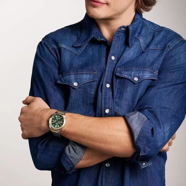 【FOSSIL】Everett 時尚三眼計時手錶-44mm 禮物 送禮 推薦(FS6106)