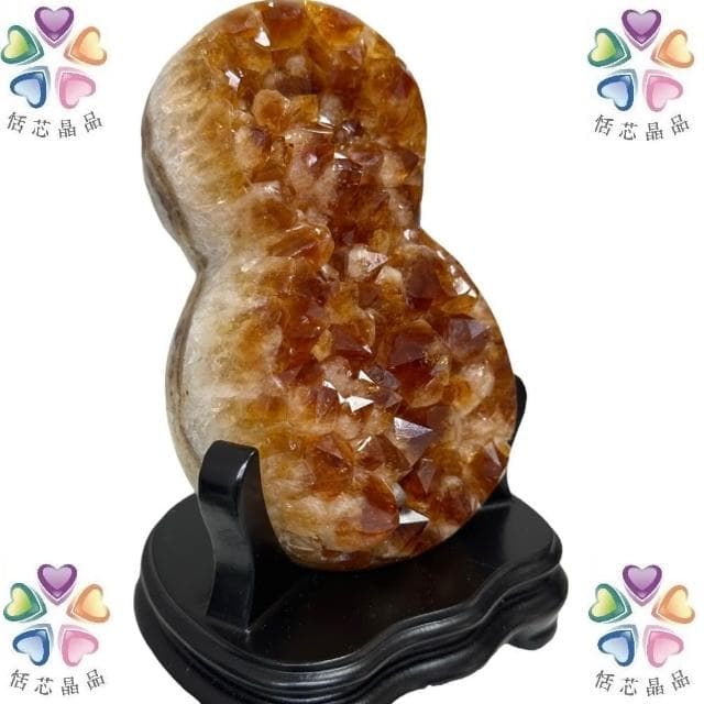 【恬芯晶品】VS19頂級黃水晶葫蘆8開運水晶(黃水晶消磁淨化招財開運財位運勢提升天然水晶禮物)