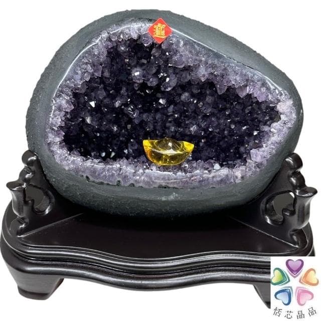 【恬芯晶品】HD3精選烏拉圭紫晶洞3.1KG錢袋子(圓洞聚財招財貴人開運風水帝王紫水晶新居禮物補財庫聖誕節)