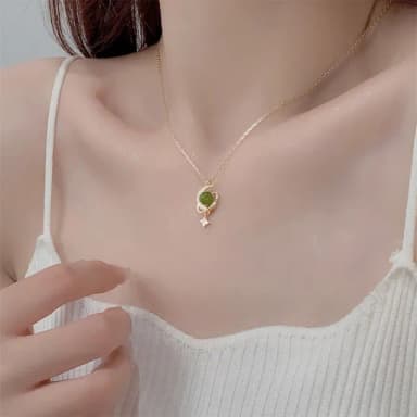 【KT DADA】和田玉 星球項鍊 高級感 閨蜜項鍊 情人節禮物 女生項鍊 925 純銀項鍊 飾品 生日禮物