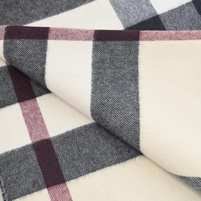 【BURBERRY 巴寶莉】英系經典格紋100%喀什米爾羊毛保暖披肩長圍巾/毛毯(米白)