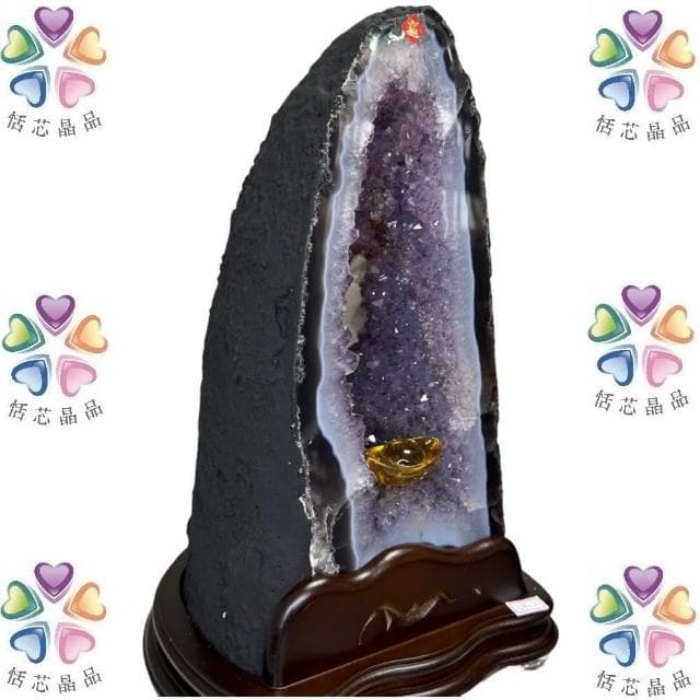 【恬芯晶品】J10精選巴西紫水晶洞新居財位擺設(紫鈦晶晶洞開運招財招貴人開業財位新春禮物)