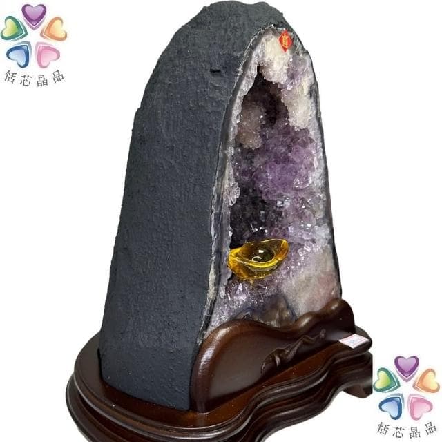 【恬芯晶品】J15精選巴西紫水晶洞新居財位擺設(紫鈦晶晶洞開運招財招貴人開業財位新春禮物)