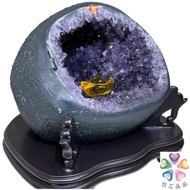 【恬芯晶品】HD17精選烏拉圭紫晶洞6.7KG錢袋子(圓洞聚財招財貴人開運風水帝王紫水晶新居禮物補財庫聖誕節)