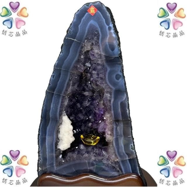 【恬芯晶品】J24精選巴西紫水晶洞新居財位擺設(紫鈦晶晶洞開運招財招貴人開業財位新春禮物)