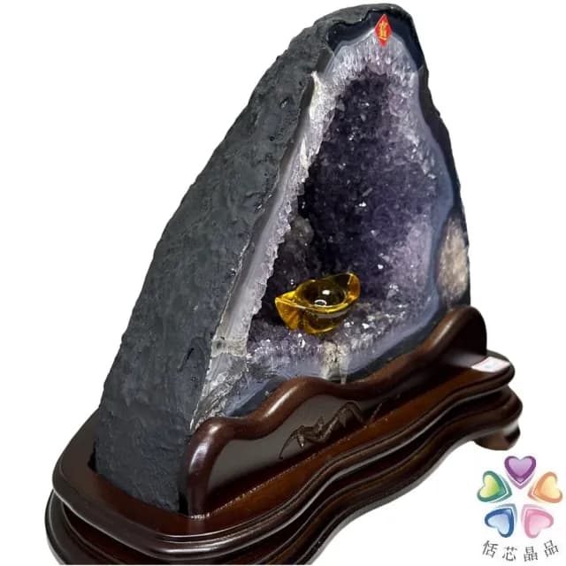 【恬芯晶品】J3精選巴西紫水晶洞新居財位擺設(紫鈦晶晶洞開運招財招貴人開業財位新春禮物)