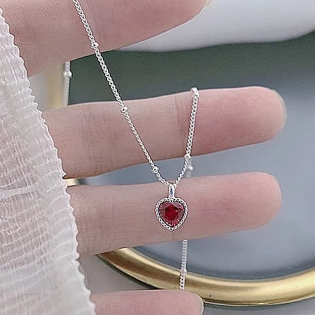 【KT DADA】韓國飾品 愛心項鍊 精緻小禮物 送女生 項鍊 女生飾品 吊墜 吊飾 鎖骨鏈 925 純銀項