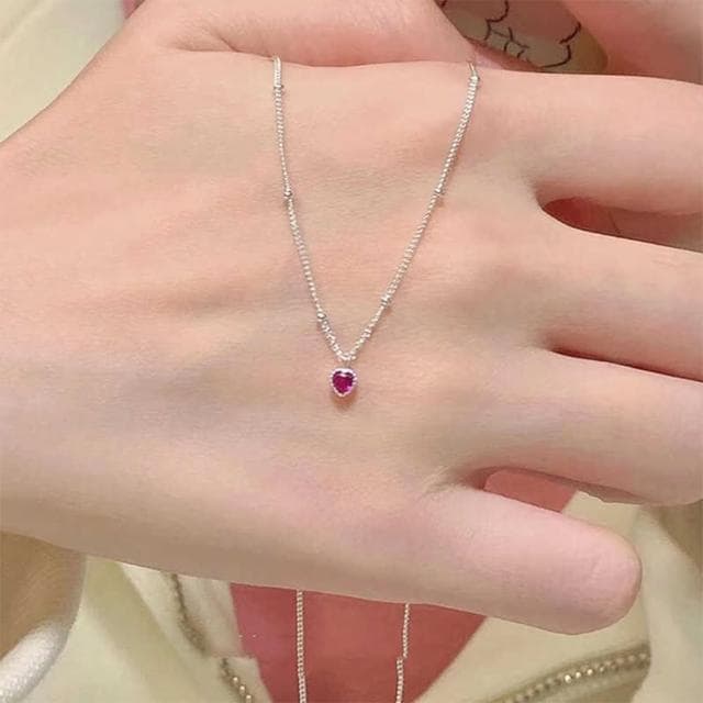【KT DADA】韓國飾品 愛心項鍊 精緻小禮物 送女生 項鍊 女生飾品 吊墜 吊飾 鎖骨鏈 925 純銀項鍊 小眾設計