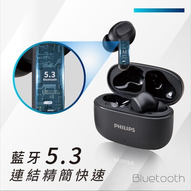 【Philips 飛利浦】Philips 飛利浦 強力低音入耳式無線藍牙耳機-TAT1109