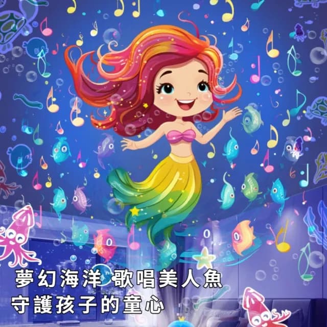 【4D全景】夢幻皇冠旋轉音樂盒投影燈-附21款投影片(內置20首音樂 遙控燈 小夜燈 星空燈 兒童 生日禮物)