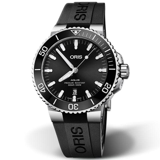 【ORIS 豪利時】Aquis 時間之海系列 潛水機械腕錶 禮物 推薦(0173377304134-0742464EB)