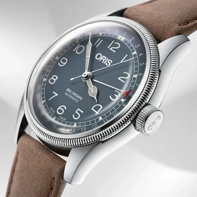 【ORIS 豪利時】Big Crown系列 日期顯示機械腕錶 畢業禮物 送禮 推薦(0175477414065-0752063)