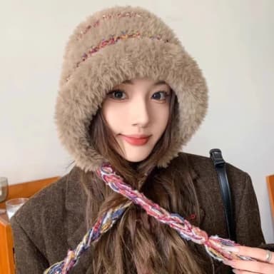 【KT DADA】母親節禮物 包頭帽 護耳帽 保暖帽 雷鋒帽 防寒帽 加絨加厚 可愛百搭 冬天必備 大頭圍毛帽 顯臉 