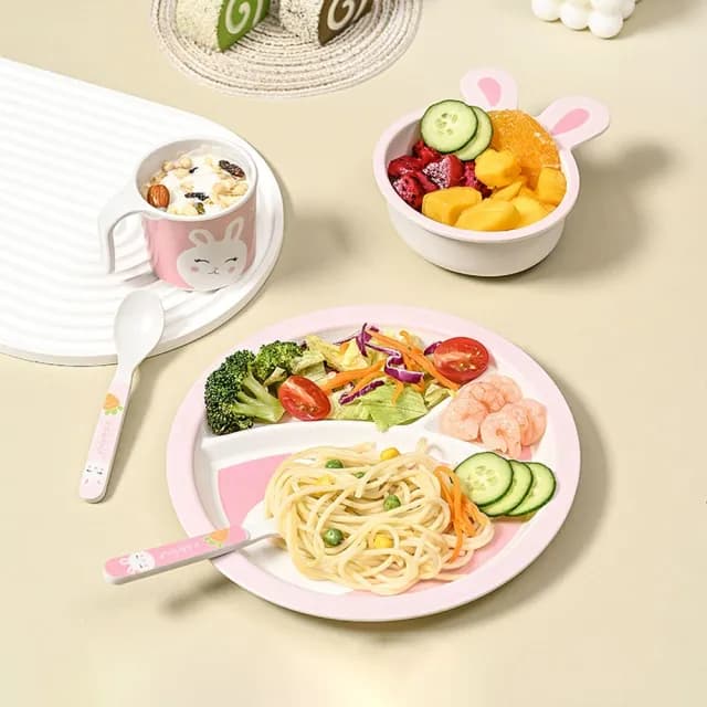 【Cookee】卡通兒童飯碗餐具 寶寶分格餐盤 碗盤碟套裝 嬰兒便當盒