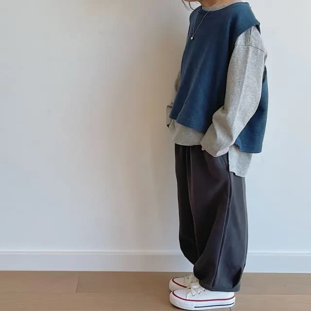 【橘魔法】波紋寬版針織背心（大人賣場）(毛線背心 毛衣 針織 外搭 親子裝 童裝)