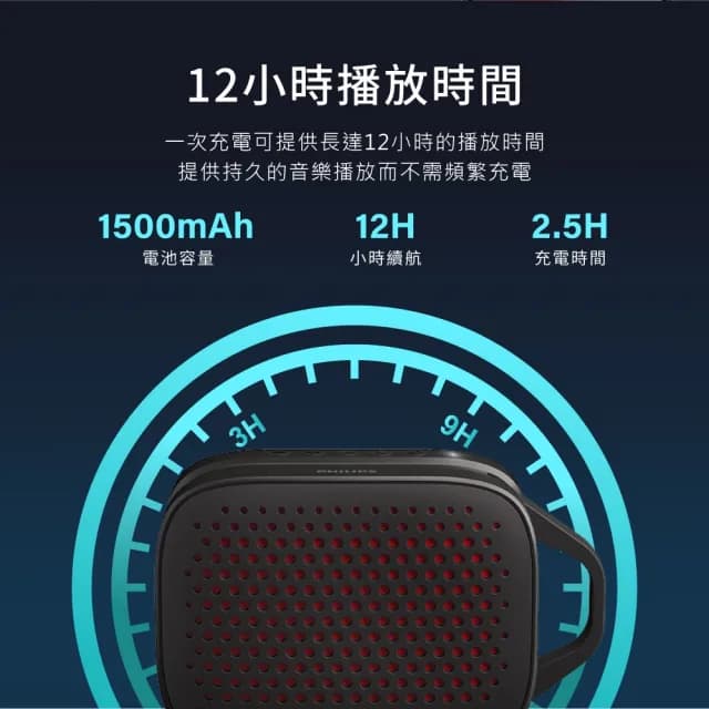【Philips 飛利浦】長續航TWS串聯無線藍牙5.3喇叭-TAS1209