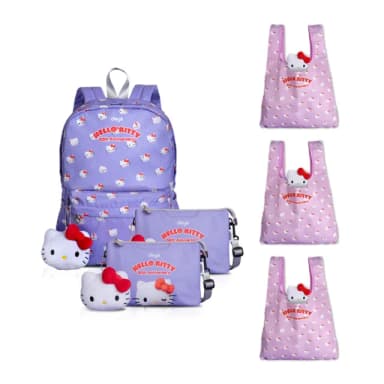 【deya】母親節禮物 家庭共享組 hello kitty50週年抗菌魔法包1個+萬用包2個(送-kitty吊飾購袋3個-市價1740 