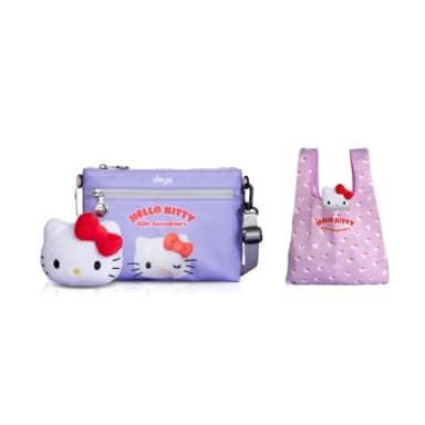 【deya】母親節禮物 hello kitty 凱蒂50週年抗菌小斜背袋(送-kitty吊飾購袋-市價580 三麗鷗 斜背包)