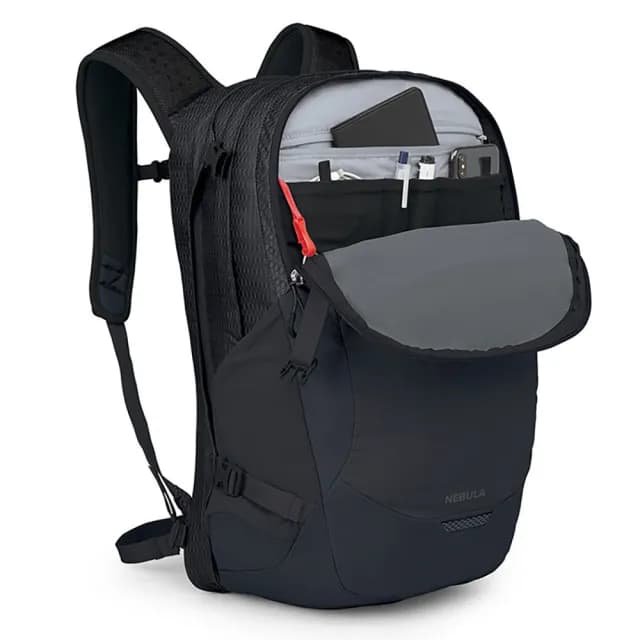 【Osprey】父親節禮物 Nebula 32 專業多功能後背包 黑色(電腦背包 筆電背包 上班通勤背包)
