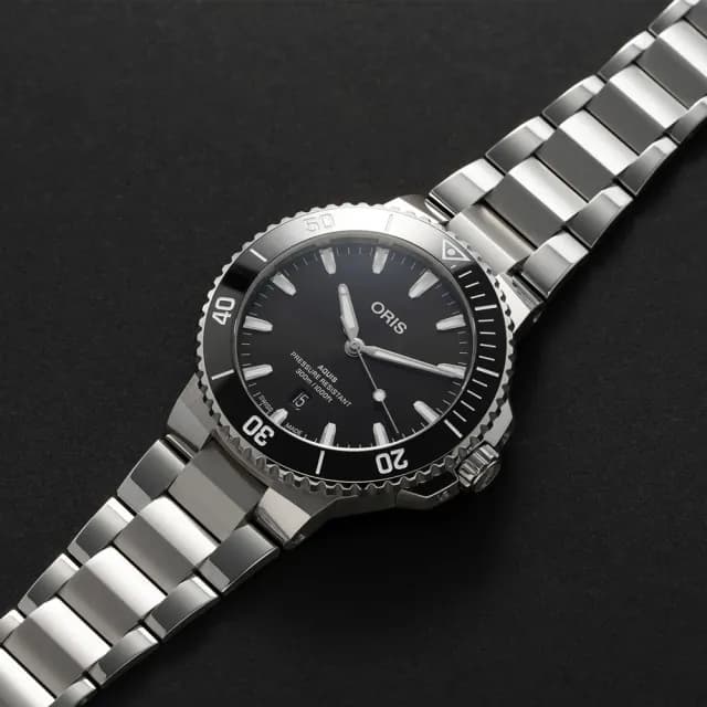 【ORIS 豪利時】Aquis 時間之海系列 潛水機械腕錶 父親節 禮物 送禮 推薦(0173377894154-0782304PEB)