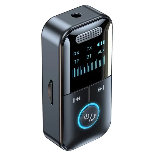 【Nil】雙11 GT69 車載數顯音頻適配器 藍牙5.4 AUX車用音響發射器 手機平板電腦TF卡接收器