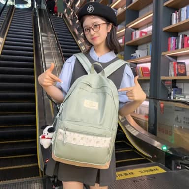 【KT DADA】a4包包 電腦後背包 森林系 禮物 女生實用 包包 後背包 尼龍包包 書包 大容量後背包 後背包韓國
