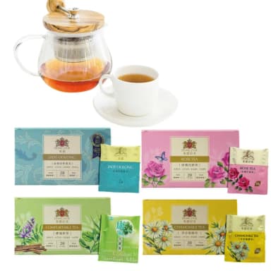 【DONG JYUE 東爵】東爵好茶-四季春茶/康福/洋甘菊/玫瑰茶20包/盒(20入/盒)