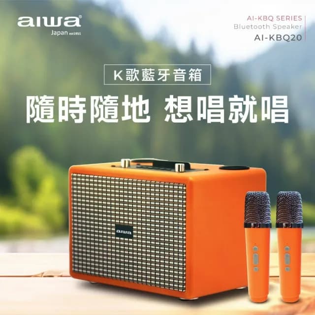 【AIWA 愛華】藍芽K歌音響AI-KBQ20(家用/行動KTV//情人節禮物)