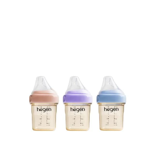 【hegen 總代理】PCTO™ 金色奇蹟PPSU多功能方圓型寬口奶瓶 150ml(嫣粉/沁藍/漾紫)