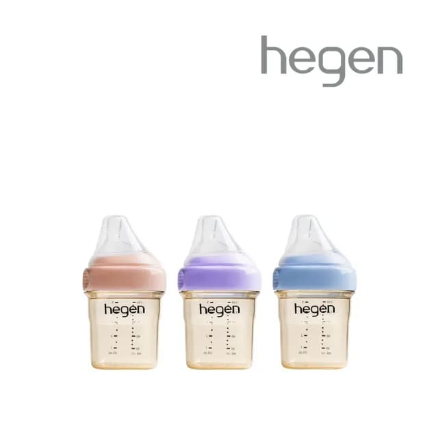 【hegen 總代理】PCTO™ 金色奇蹟PPSU多功能方圓型寬口奶瓶 150ml(嫣粉/沁藍/漾紫)