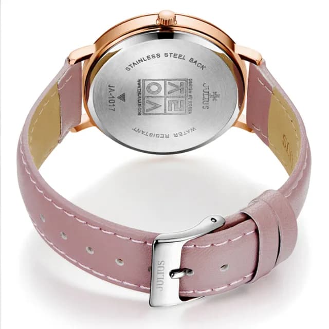 【JULIUS 聚利時】最初計時 皮革經典文青腕錶 JA-1017(五色/37.5mm)