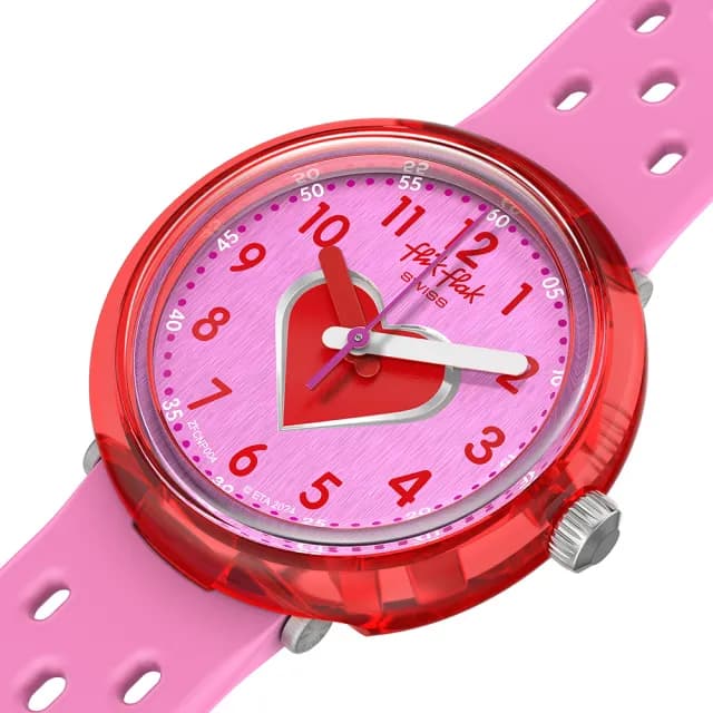 【Flik Flak】兒童手錶 FIZZ IN PINK /3-10歲/安全防水/瑞士製造 FCNP004(31.85mm)
