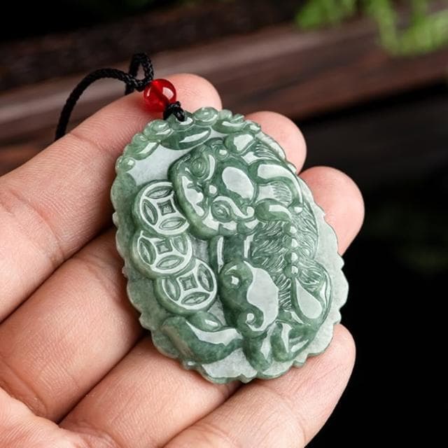 【Penny珮妮】A貨翡翠三金錢貔貅吊墜項鍊毛衣鍊(母親節 父親節 送女友 交換禮物 生日 情人節 尾牙)