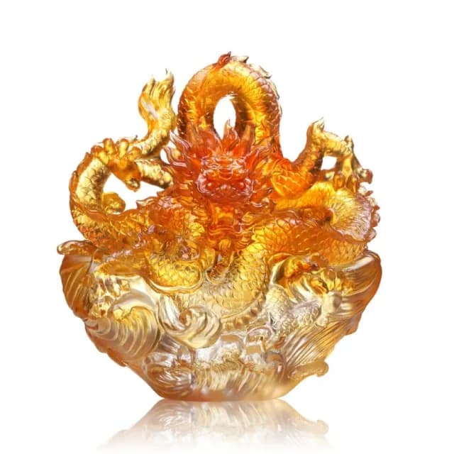 【琉璃工房 LIULI】祥龍錦簇  入厝禮/生日禮物(結婚禮物/入厝禮/琉璃/禮物/水晶/藝術品/擺飾/禮贈/企業)