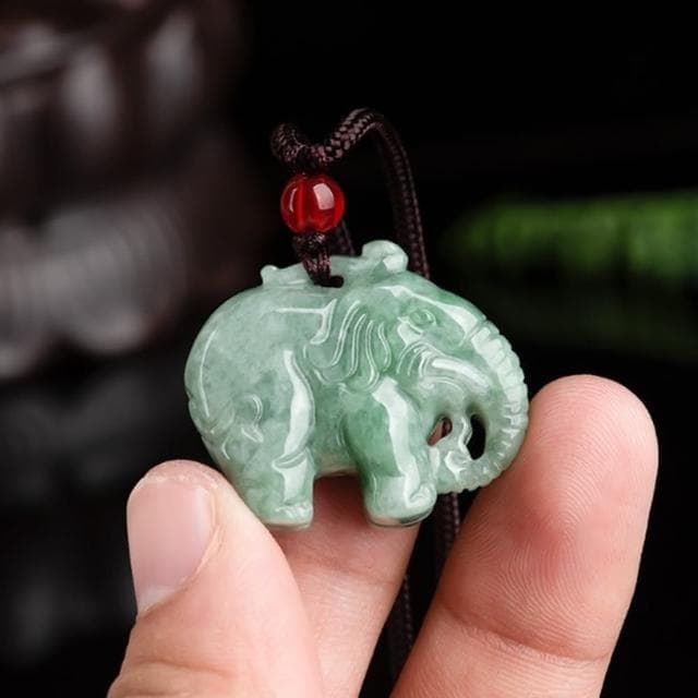 【Penny珮妮】A貨翡翠太平有象小象吊墜項鍊毛衣鍊(母親節 交換禮物  生日禮 情人節 尾牙 新年 結婚)