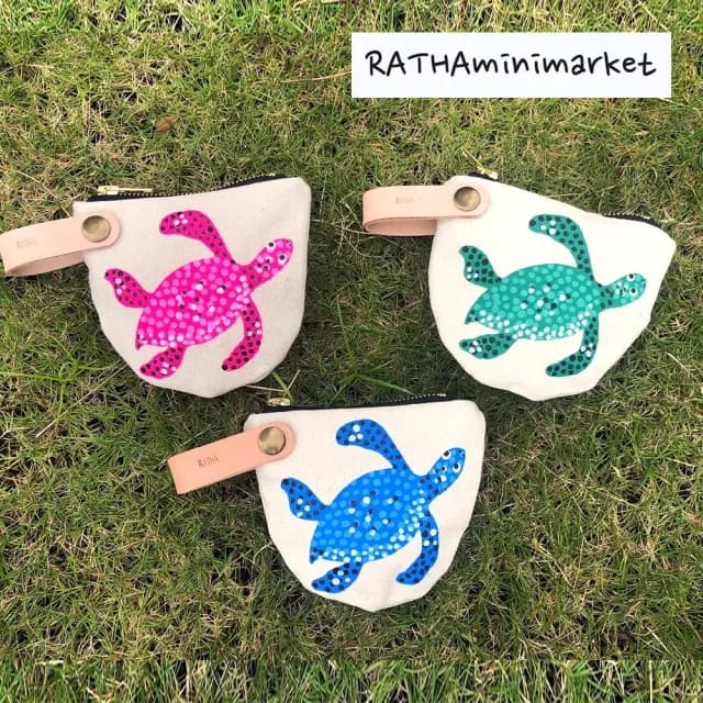 【RATHA】雙11 泰國手繪帆布零錢包(曼谷品牌)